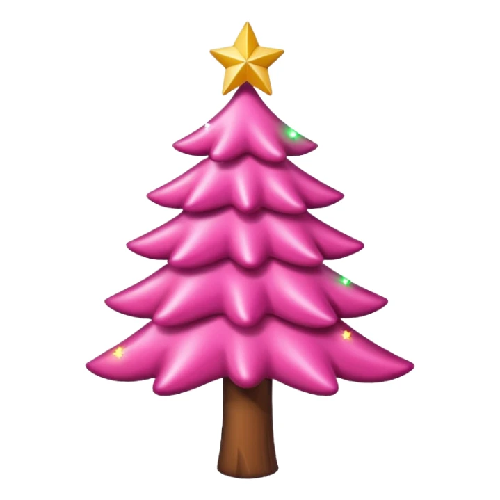Crea un arbol de navidad en color rosa que parezca de caramelo Agrega luces navideñas has que la estrella brille sticker