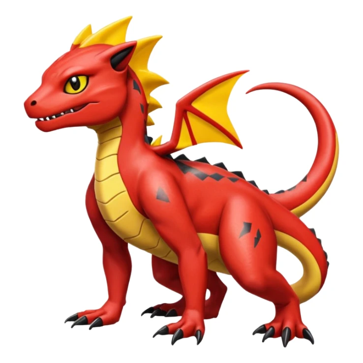 Oily smooth glossy evil Charmeleon-Zeraora-Salandit-fusion sticker