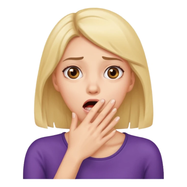 scared woman with her hand on mouth, different pose sticker