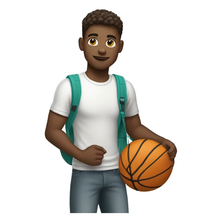 white skin young guy with sport bag in his right hand sticker