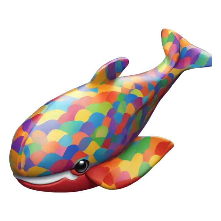 Rainbow whale sticker