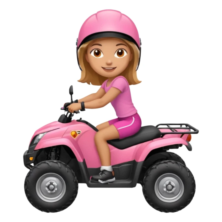 Atv ride girl in orange atv pink top  sticker