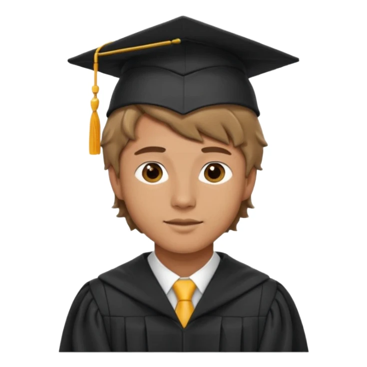 male graduate with tan skin, short wavy hair sticker