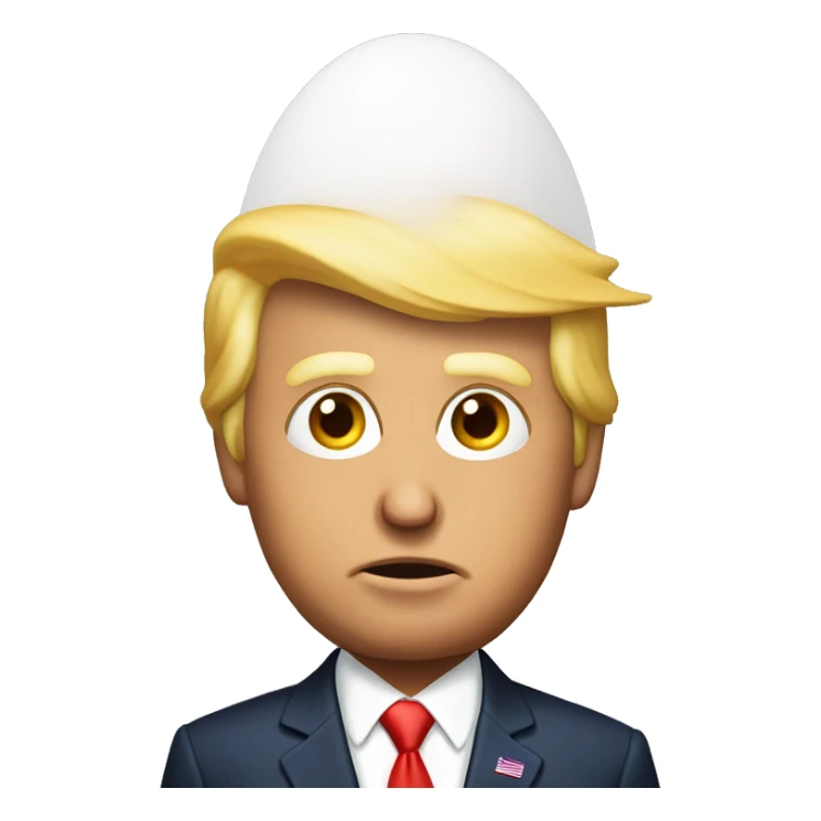 donald trump with egg plan on head sticker