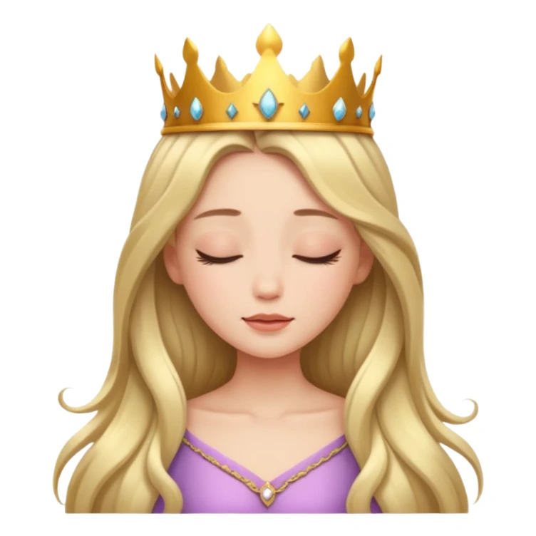 a beautiful princess closing her eyes calmly sticker