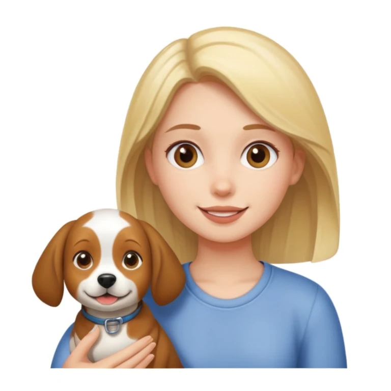 girl and her pet dog sticker