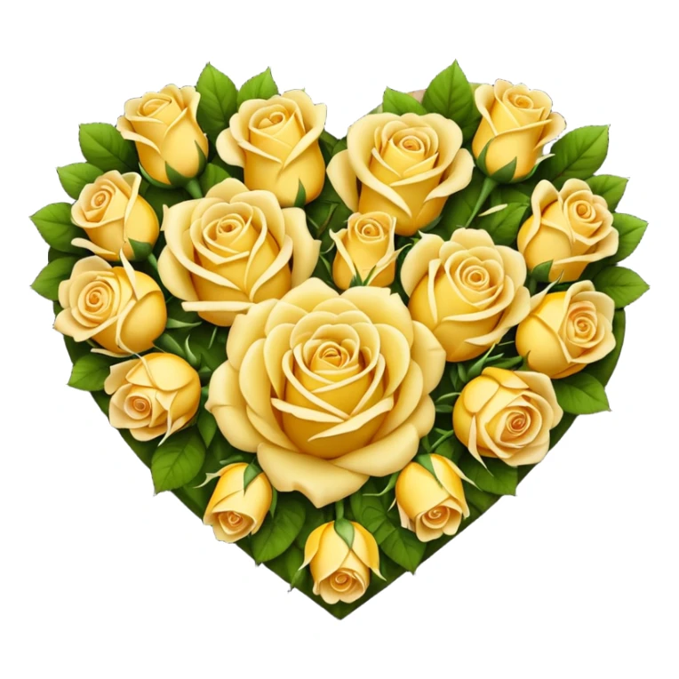 Heart made out of yellow roses sticker