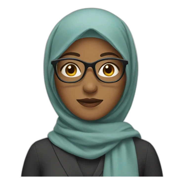 Woman with hijab wearing glasses  sticker