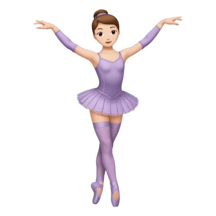 Ballet dancer in over the knee socks, leotard and brown hair sticker