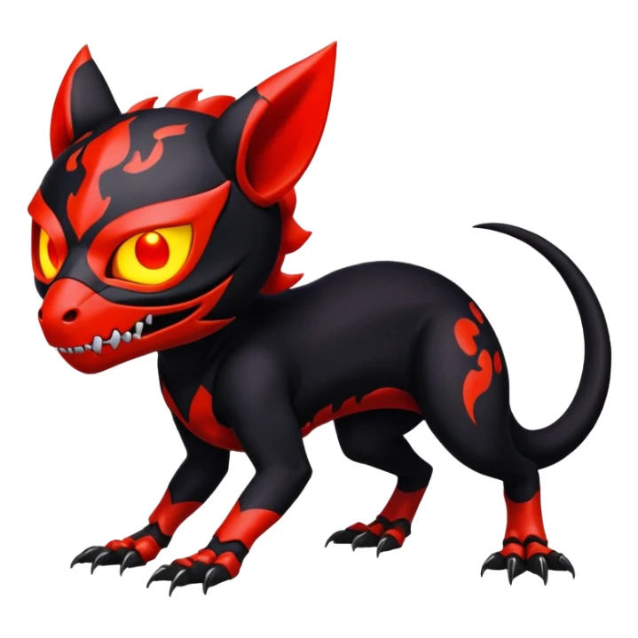 Salandit-Noibat-Litten-Hybrid with a skull-mask (Full body) sticker