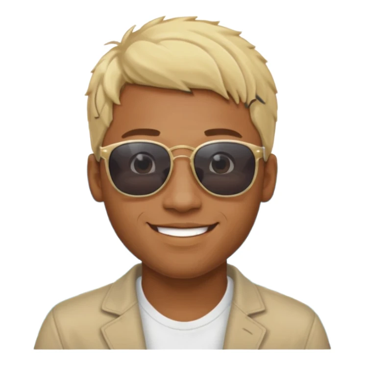 Black man hair smiling with blonde in love at ocean  sticker