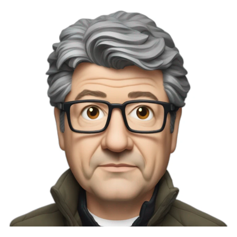 Jean-luc Mélanchon qui porte une doudoune the north face sticker