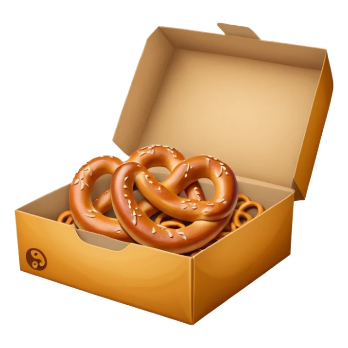 Pretzel on food paper box sticker