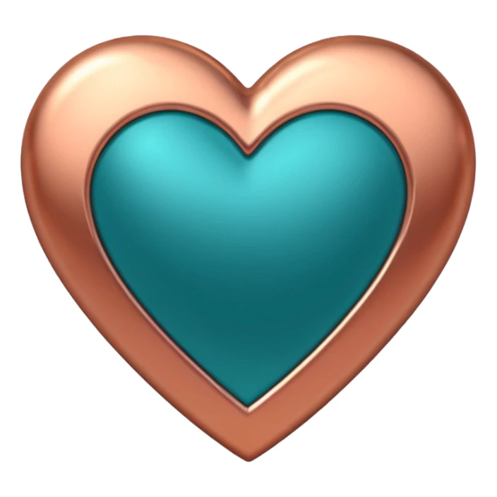A teal, burnt orang, and rose gold heart, please.  sticker
