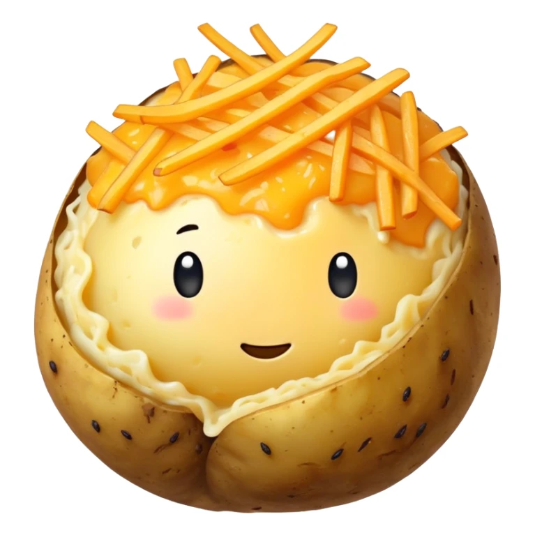 golden roasted potato with grated cheese and black pepper sticker