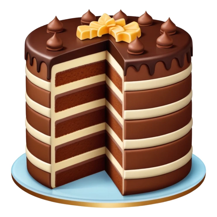 cake with a bite taken out of it, showing the inside layers sticker