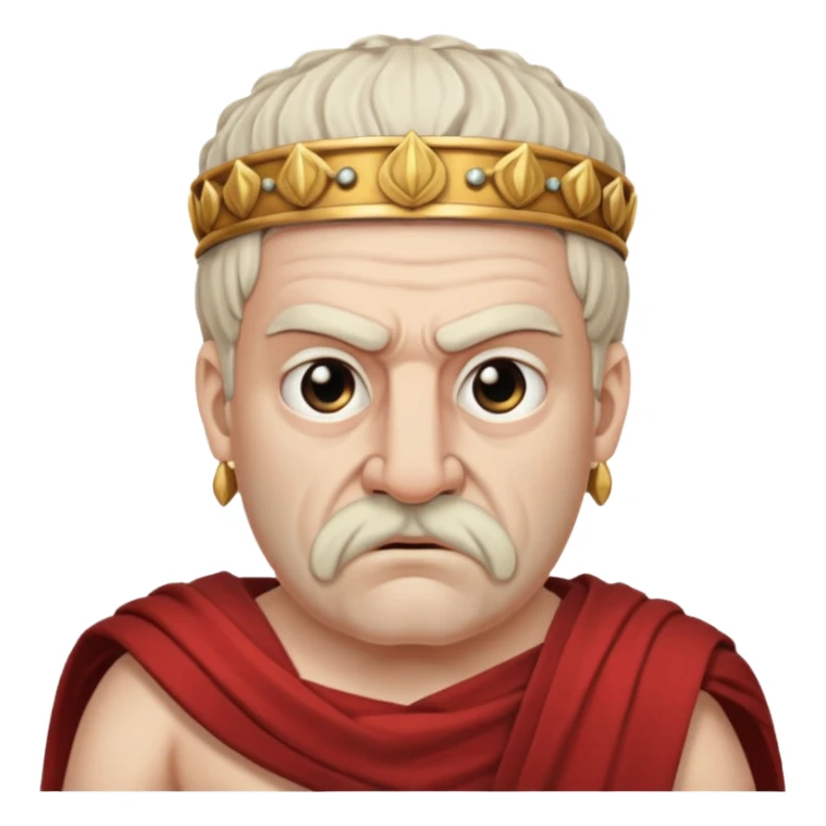 evil ancient greek king with toga ugly big nose sticker