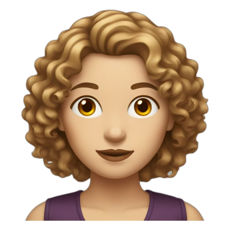 White Woman curly brown hair drinking whisky sticker