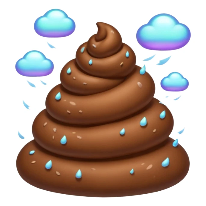 Poop with flys flying around the poop  sticker