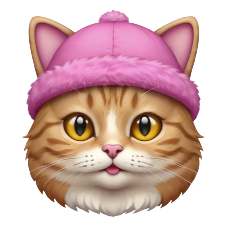 un gato con sombrero rosado sticker