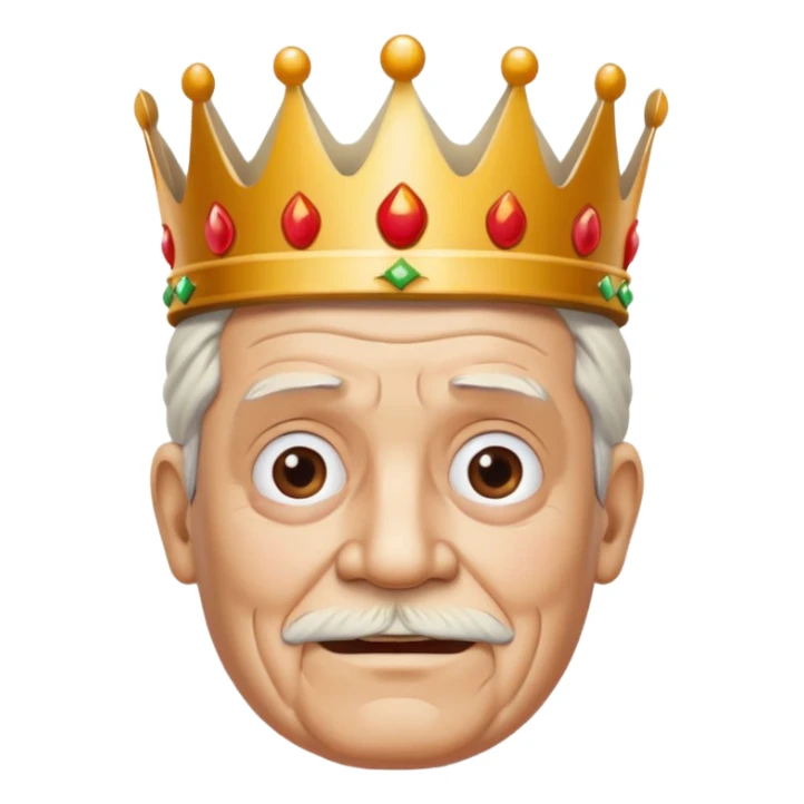 White old man with a Burger King crown on  sticker