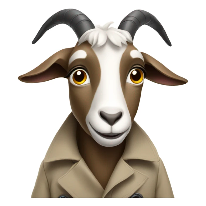 Goat wearing a trench coat  sticker