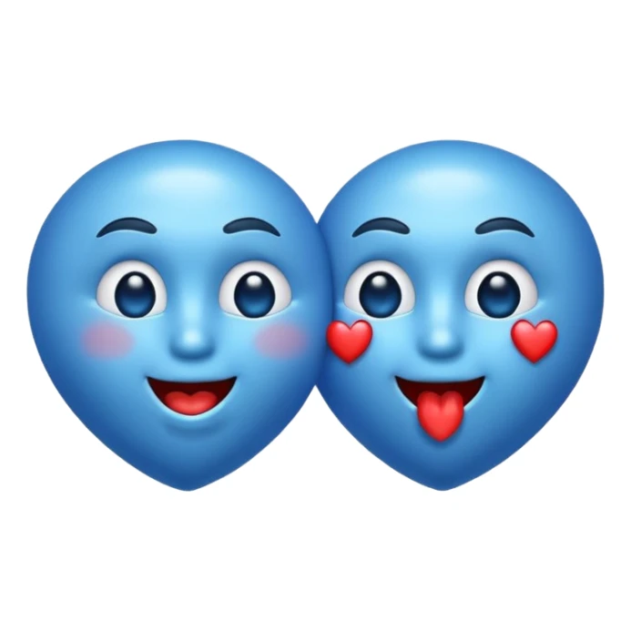 Generadme q el emoji esté 😘 en vez del corazón rojo sea este corazón 🩵 sticker