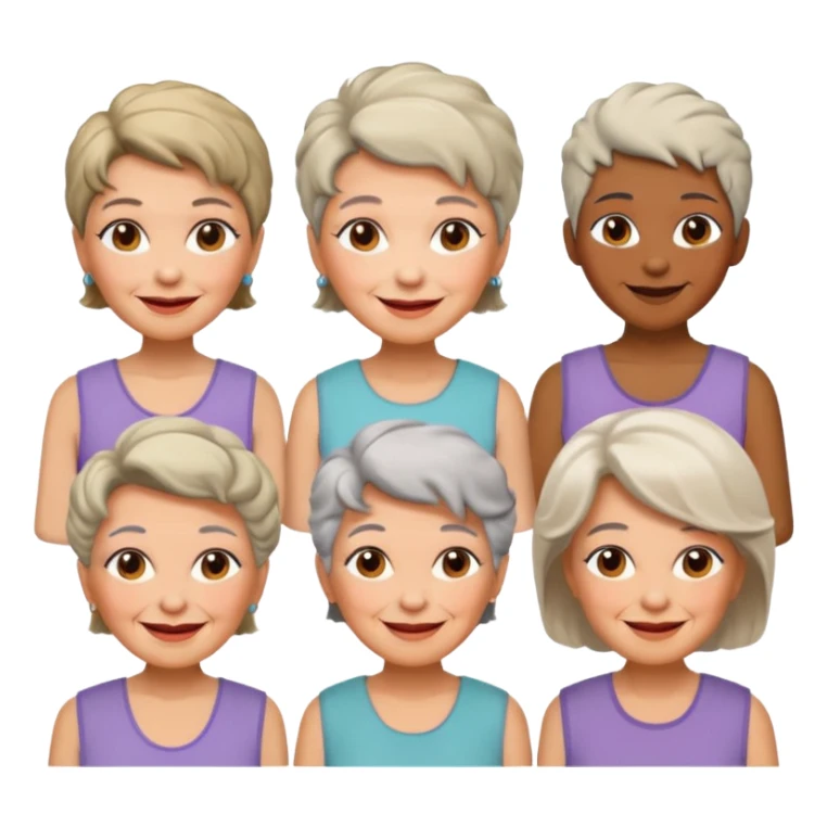Old Women In Sleeveless, different hairs. sticker