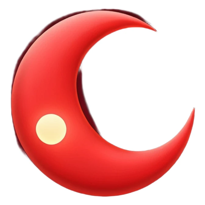 red crescent moon with glowmake it a darker red more burgundy  sticker