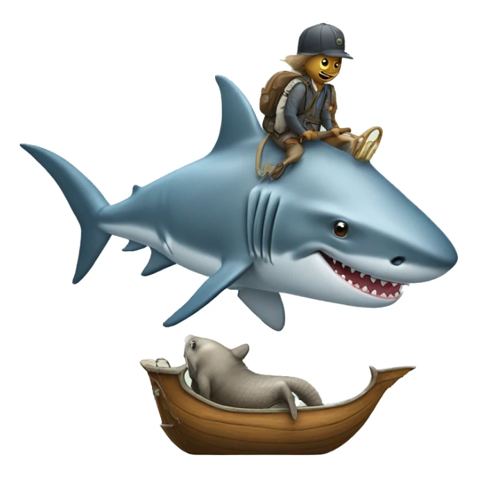 shark riding an elefant sticker