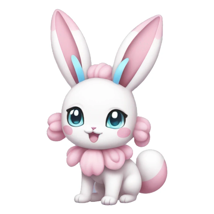 Kawaii Pastel Sylveon-Bunny-Pokémon full body sticker