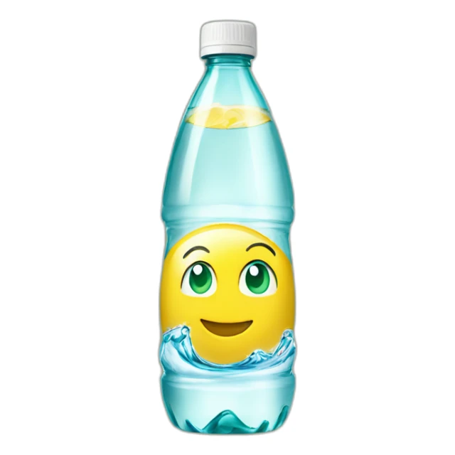 yellow liquid in a poland spring water bottle laying on it's side sticker