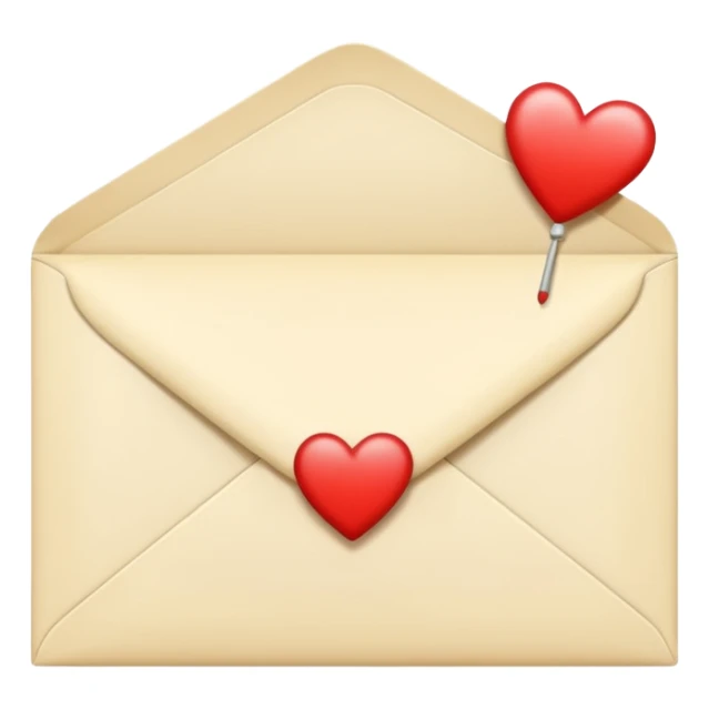 Light cream color The envelope of the romantic  Letter sticker