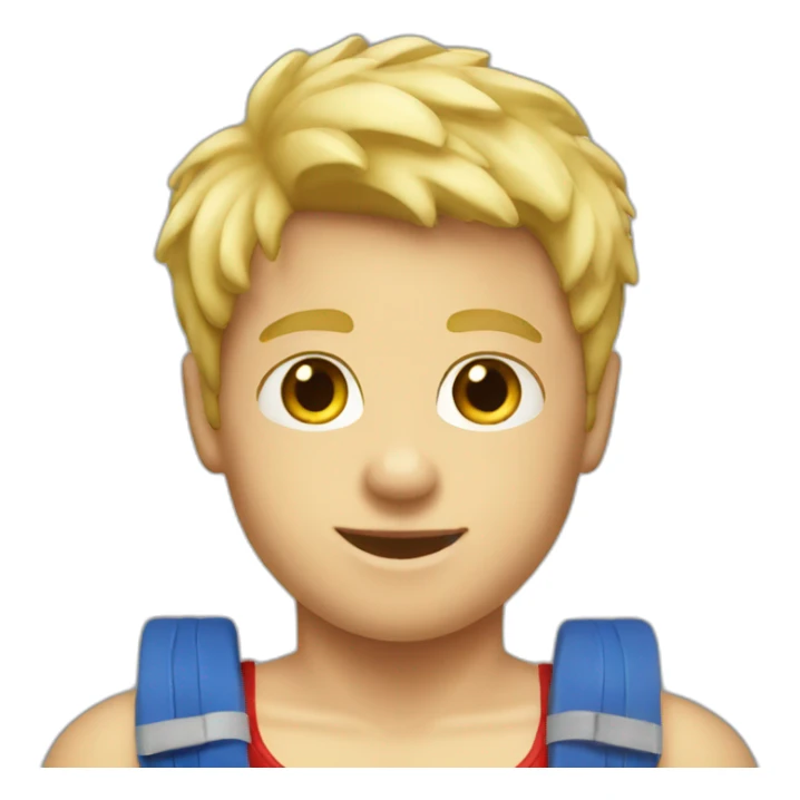 blonde boy in lifeguard tank top  sticker