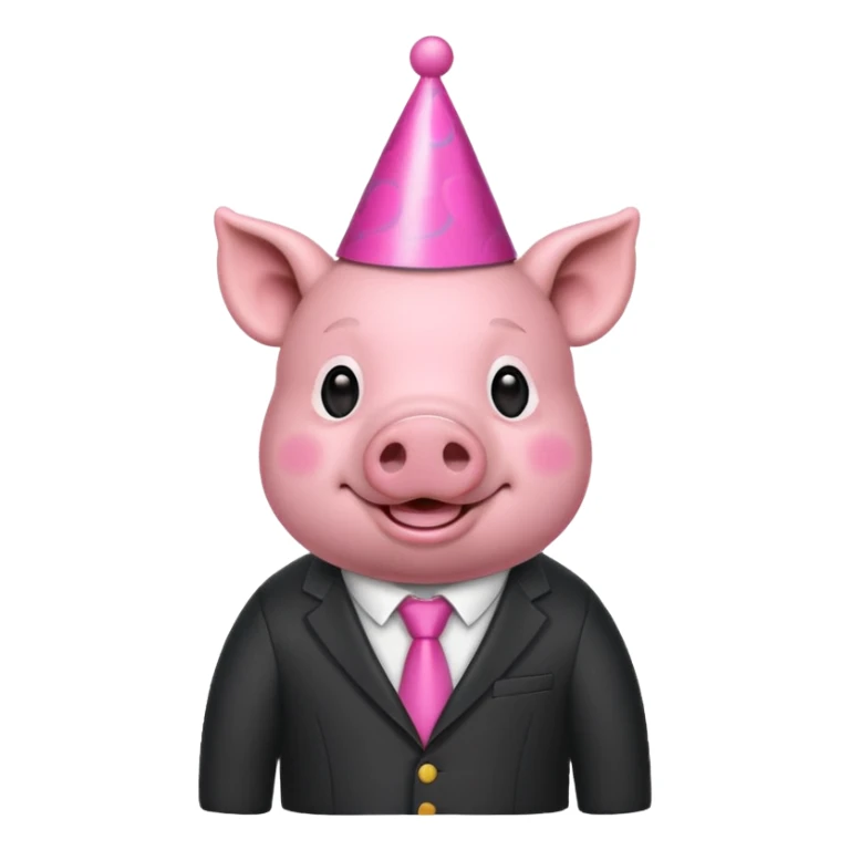 black pig party hat wearing clothes  sticker