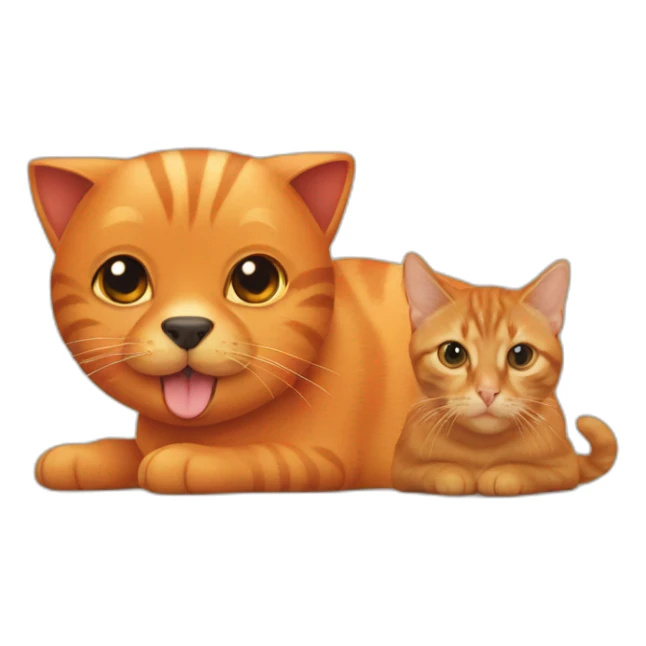 orange cat and dachshund sticker