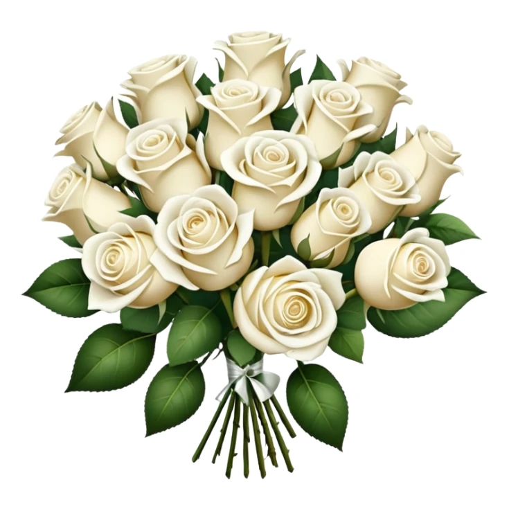 bouquet of 15 white roses sticker