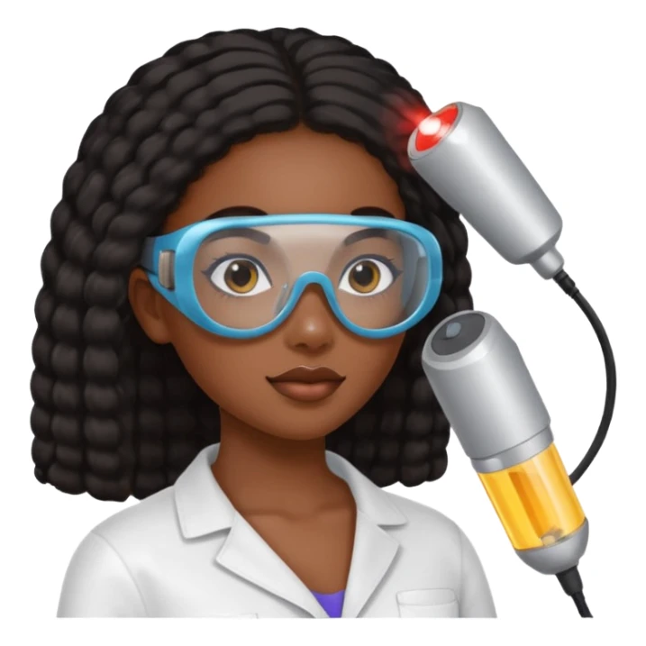 black girl doing laser hair removal sticker