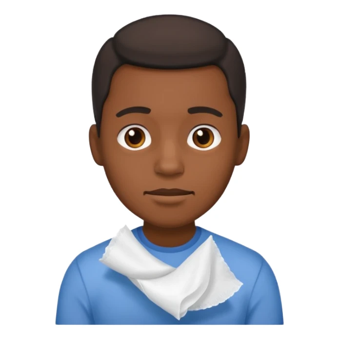 Black man holding a tissue by his penis sticker