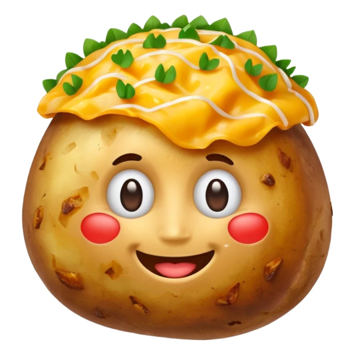Happy loaded baked potato smiling sticker