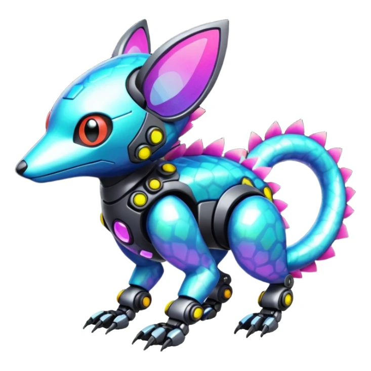  exotic tropical cyber-Protogen-Trico-Fakémon-Pokémon-Vernid-creature sticker