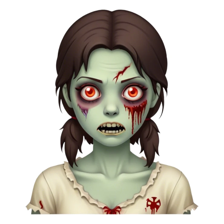zumbie girl brunette sticker