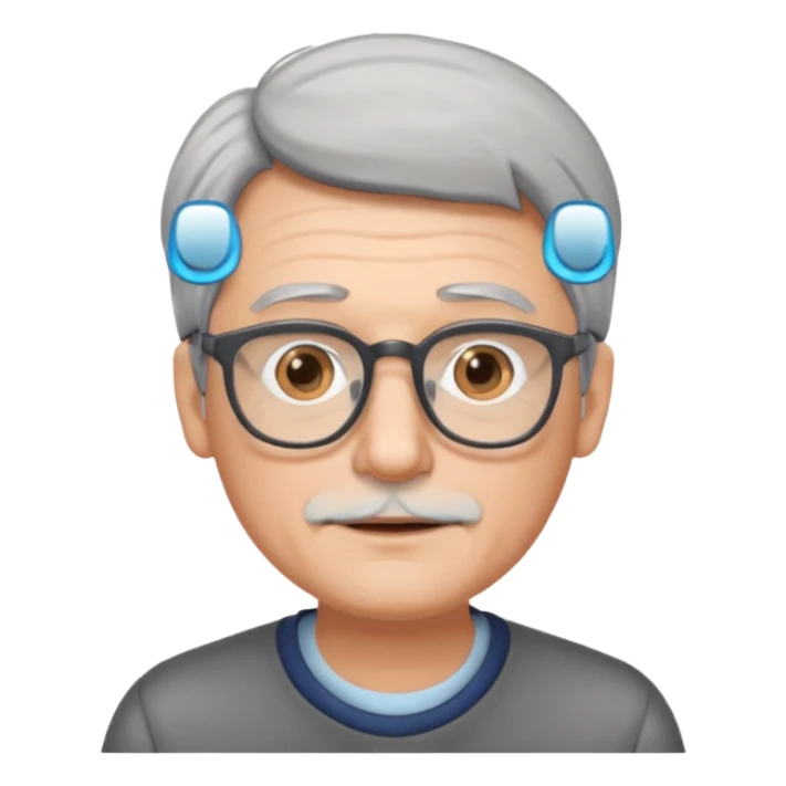 father with glasses and gray hair sticker