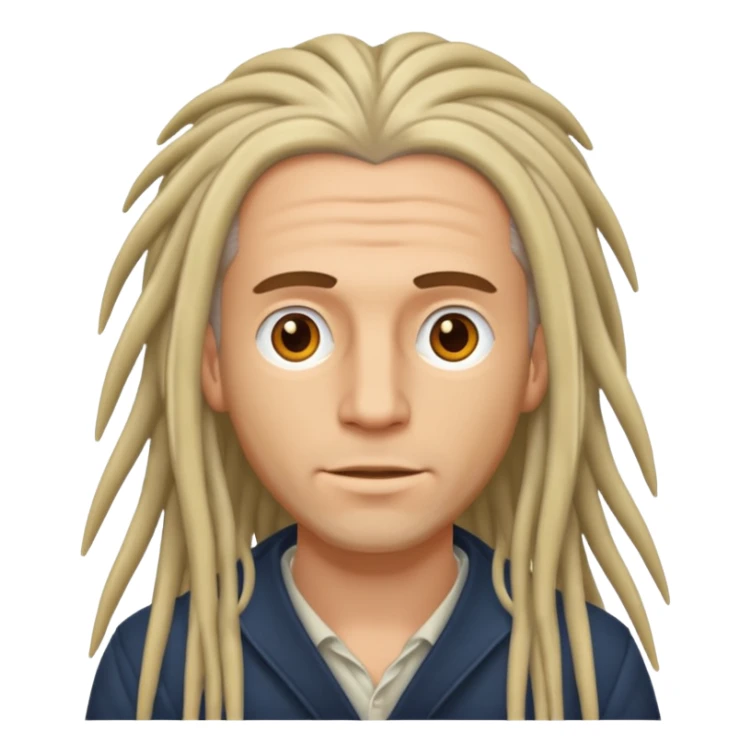 Biały merzcyzna długie dredy sticker