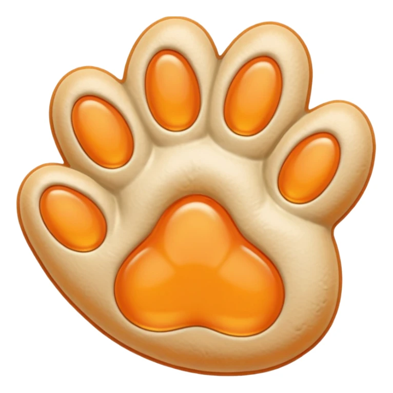 a very light pale pastel apricot orange pawprint sticker