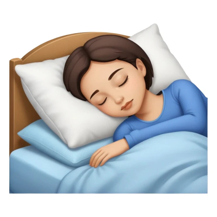 Light skin brunette short hair girl sleeping sticker