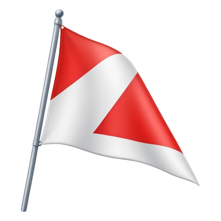 Bandeira toda branca com triângulo vermelho sticker