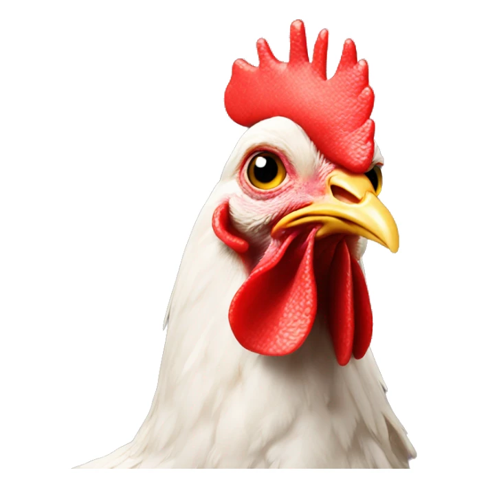 Chicken with a flower in his beak sticker