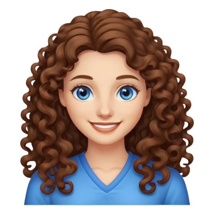 Pretty long curly hair blue eyes nice smile sticker