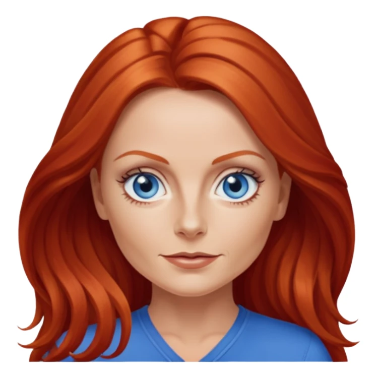 Geri Halliwell with blue eyes, long red hair sticker
